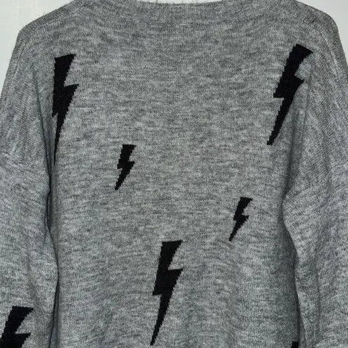 ee:some  Super Soft Lightening Bolt Long Sleeve Sweater Gray Women’s S / M