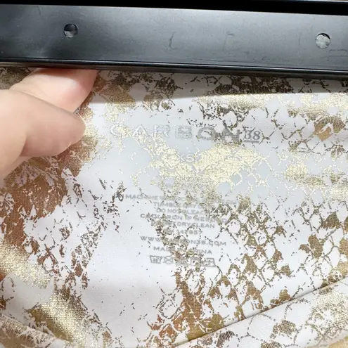 Carbon 38 Pants Women Size XS Gold Metallic Snake Skin Print Athletic Leggings White