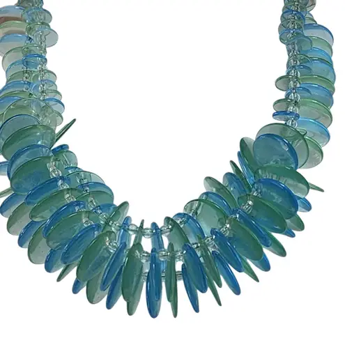 Bijoux Terner Blue & Green Acrylic Bead Statement Necklace