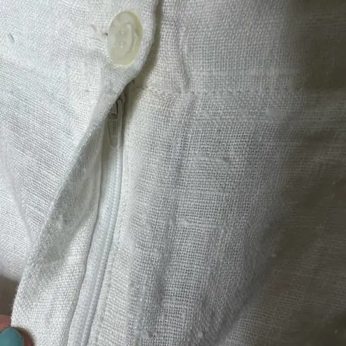 Harvé Benard Vintage Harve Benard 100% linen white cropped pants women lightweight size 8