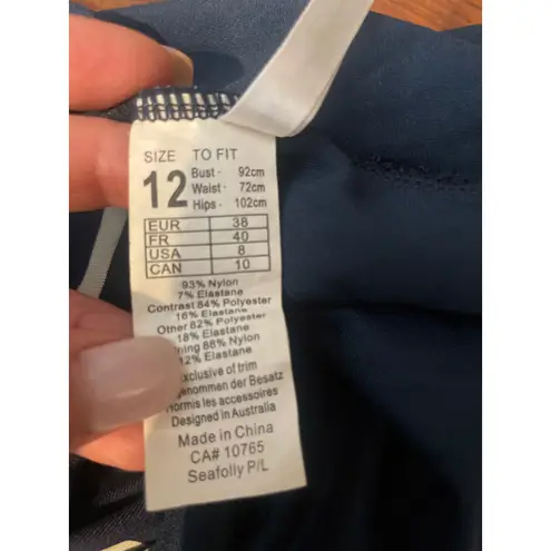 Seafolly Castaway One Piece Swimsuit US Size 8 AU 12 Nautical Stripe Medium M - Image 5