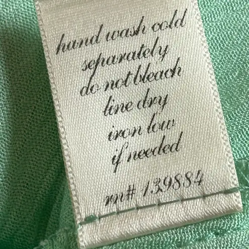 Francesca’s mint spaghetti strap embroidered boho summer tank with tassels SM Green