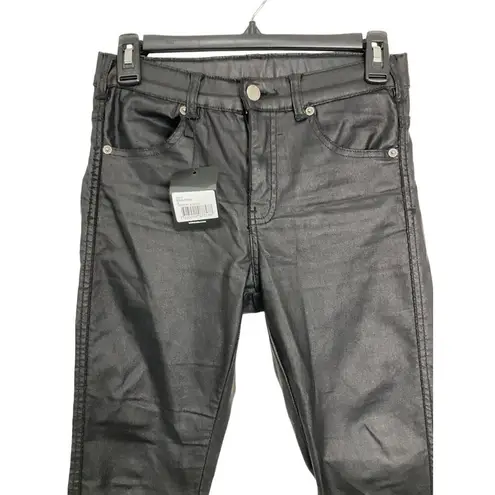 Dr. Denim Lexy Skinny Jeans in Black Metal Small Womens Vegan Pleather