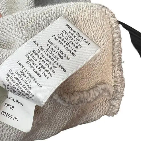 Nation Ltd One Shoulder Sleeve Sweatshirt Pima Cotton Terry Gray Size XS