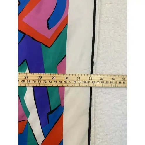 Pierre Cardin Vintage Scarf Womens Large Multicolor Abstract 100% Silk Italy 80s