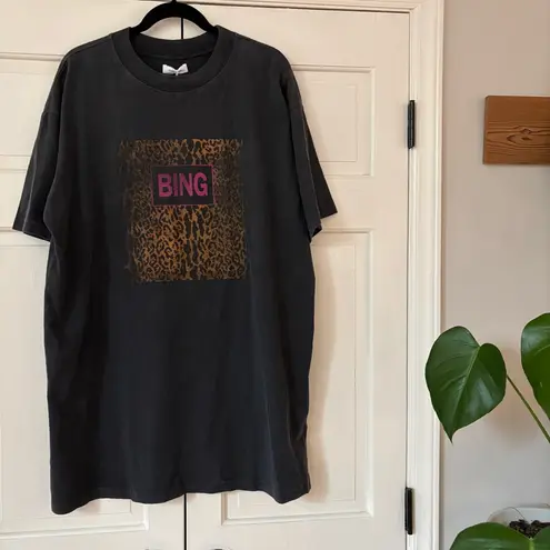 ANINE BING NEW Graphic Print Leopard Harley Tee Shirt Dress Size XS Animal Print