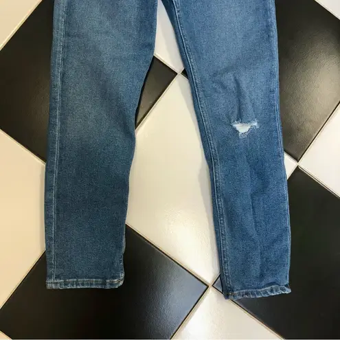 RE/DONE REDONE 90’s Ultra High Rise Ankle Crop Jeans Distressed Medium Wash 28