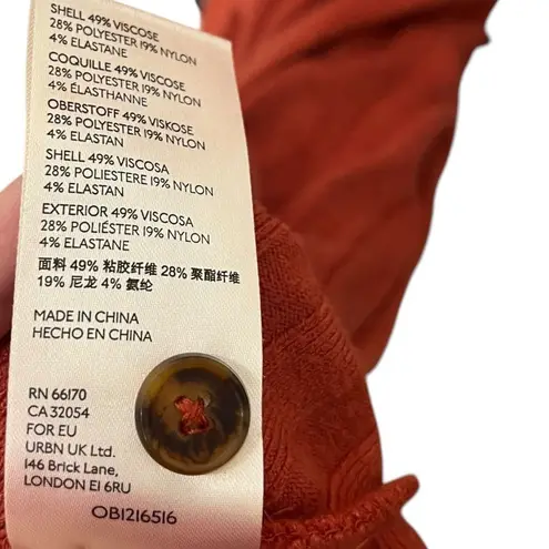 Anthropologie  Elsa Button Midi Dress Women’s Size XS Rust Belted Long Sleeve