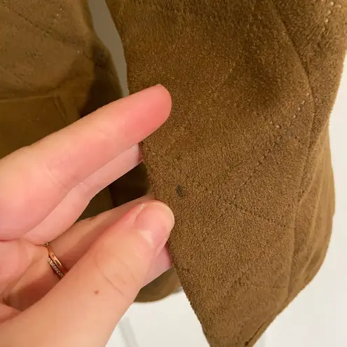 Norton Mcnaughton Vintage women’s quilted stitch faux suede brown tan jacket 12