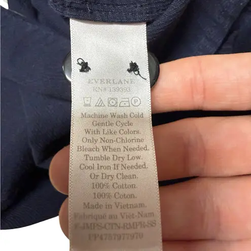 Everlane  The Cotton Weave Striped Short Sleeve Romper