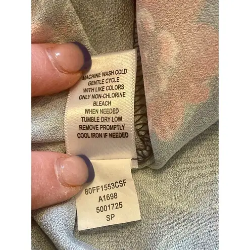 Living Doll Maxi Dress Boho Tiered Multi Florals Crochet Trim L Flowy