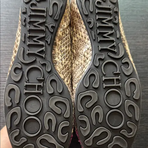 Jimmy Choo Snakeskin Pink and Cream Loafers size 36