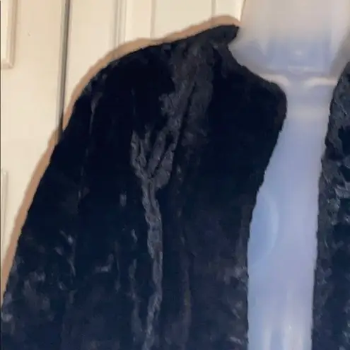 Vintage Faux Seal Fur Swing Capelike Coat 1940s or 1950s Black Size undefined