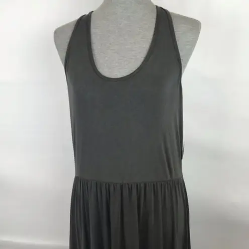 Hinge Grey Racerback Midi Dress Large
