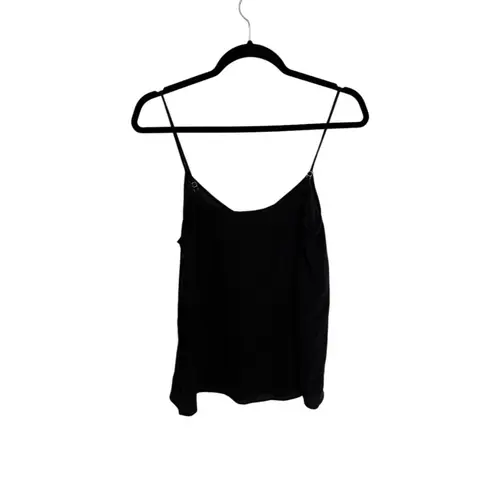 Equipment Top Womens Small Layla Tank Cami Black Silk V Neck Adjustable Straps