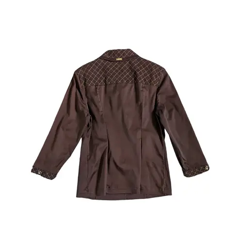 St. John Vintage 1990s Sport Chocolate Brown Quilted Suit Set Blazer Trousers 90s