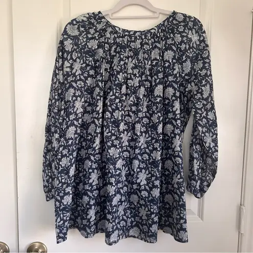 Talisman navy Moon River Boho Raglan Long Sleeve top S/M NWT White Size M