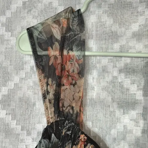 Candalite Vintage Women Dark Floral Whimsigoth Midi Dress Small Fairy Grunge