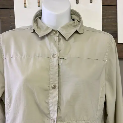 REI Women’s Beige Outdoor Hiking Button Up Collar Shirt w/ Venting Panels