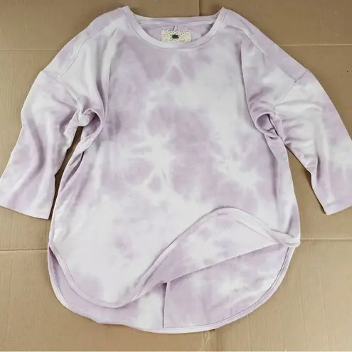 cupio  Tie Dye Top Bohemian Loungewear Purple Lilac Pullover Comfy Size L