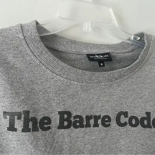 Boxercraft The Barre Code Gray Women's Crop Top Sweatshirt with scrunched sleeves