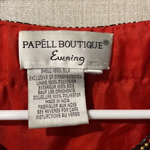 Papell Boutique evening beaded silk top