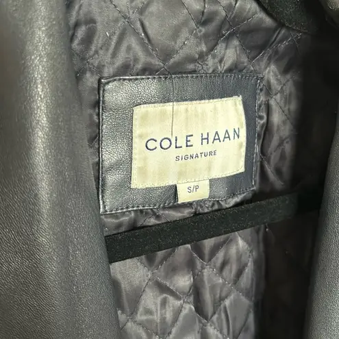 Cole Haan  Faux Leather Jacket Navy Size S