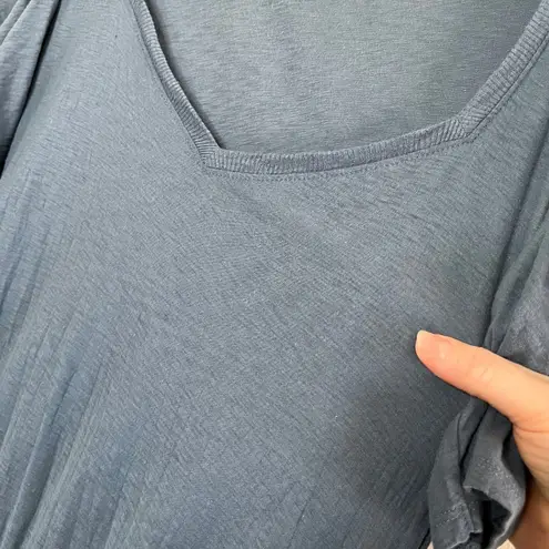 Nation Ltd Womens Thea Sweetheart puff sleeve Blue Smocked Waist Maxi Dress M