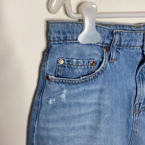 Nobody denim light wash denim skirt with fringed hem size 26