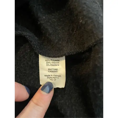 J.crew black fleece lined cowl neck pullover sweater