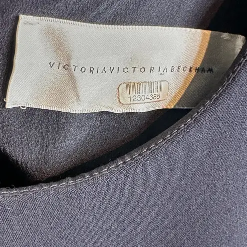 Victoria Beckham Navy Blue Midnight Turquoise Stripe Knit Shift Dress