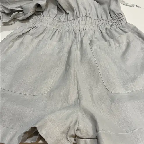 Grade & Gather gray linen romper