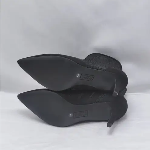 Alfani Step N Flex Jamari Black Mesh Suede Ankle Booties Heels 6.5M Whimsigoth Size 6.5