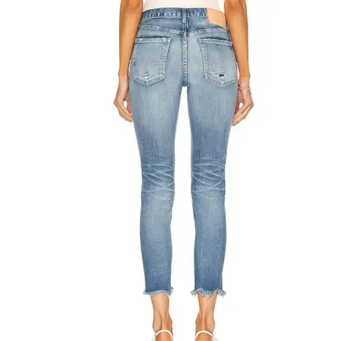 Moussy Vintage Diana Distressed Cropped Skinny Jeans with Fringed Hem size 25