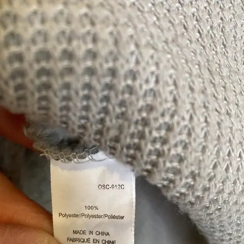 Cupshe  Gray Waffle Knit Oversized Pullover Sweater Hooded EUC Sz M Polyester - Image 7