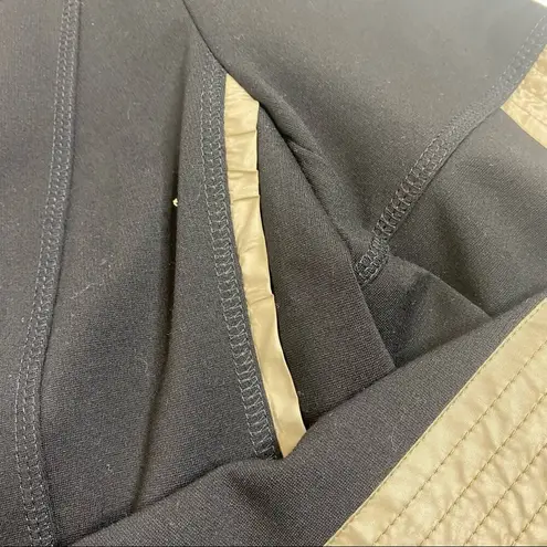 Airfield Button Down Long Sleeve Black Jacket Khaki Satin Trim M Size M