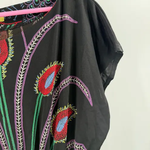 Orion London Dress XS/S Peacock Mini Black One Tree Hill Artsy Art To Wear Boho