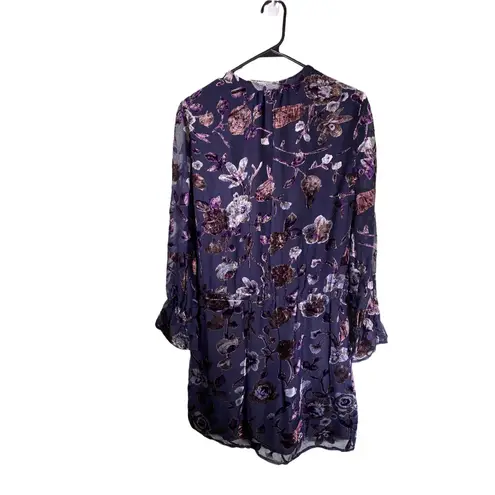 Carolina belle Purple Floral Velvet Burnout Dress Size 8 Whimsigoth Moody Witchy