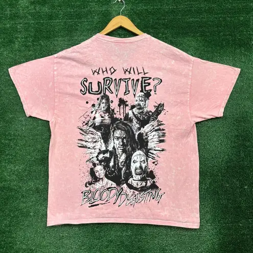 Bloody Disgusting x Terrifier Pink Mineral Wash Oversized T-Shirt Size Large