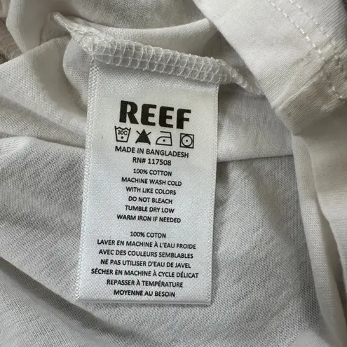 REEF Shirt Womens S Purple White Ombre Paradise Lily Flower Relaxed Dip Dye Tee