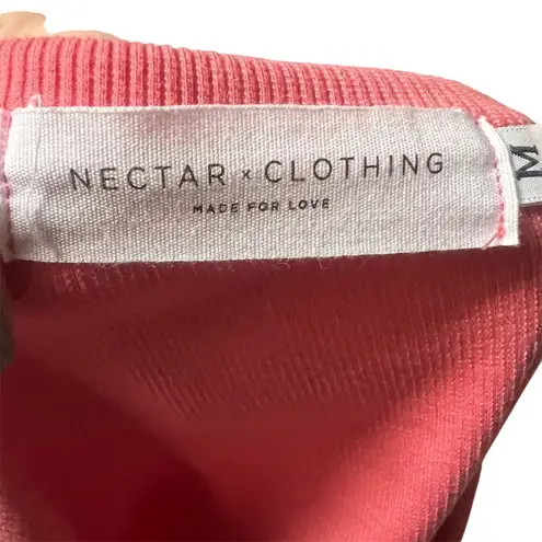 Nectar Clothing Women's One Shoulder Pink Rib-Knit Crop Tank Top Size M