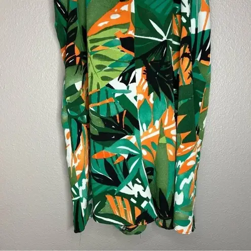 ZARA  Trafaluc green tropical print criss cross halter neck romper size small