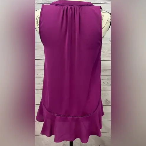 Mossimo Fuschia Blouse with Ties at Neck, XXL