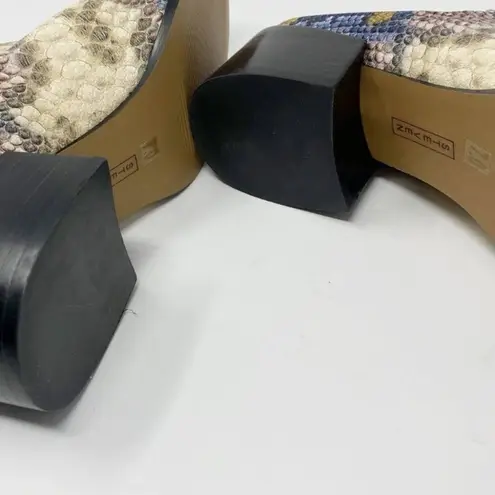 Steven New York Mules Womens 7 Leather Snakeskin Deandra Slip On Bright New Purple