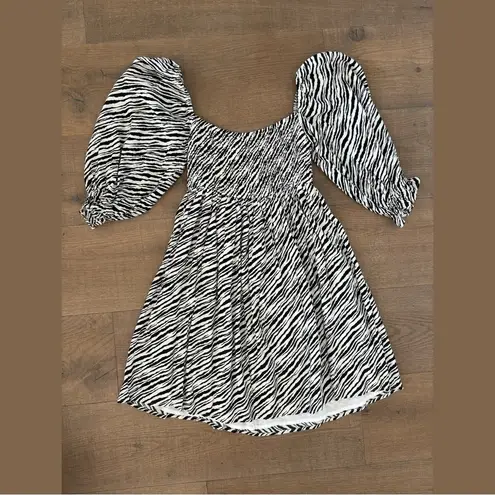 Faithfull the Brand alina zebra animal print ruched mini dress