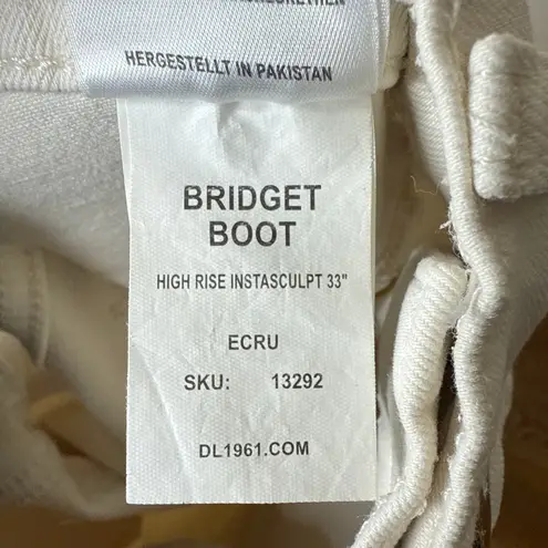 DL1961 Bridget Instasculpt High Rise Bootcut Jeans in Ecru Size 26 Hem Slits