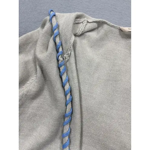 Soft Surroundings Farrah Large Open Front Wool Beige Hooded Cardigan Sweater