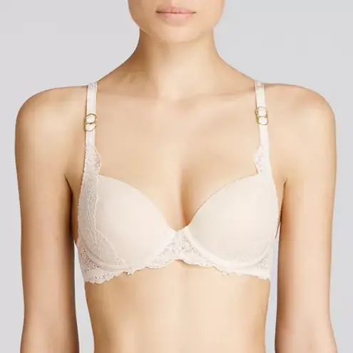 Stella McCartney Smooth & Lace Contour Plunge T-shirt Bra, Size 32A, Light Rose