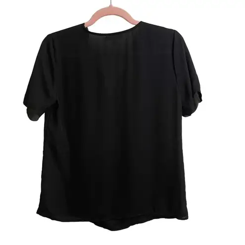 Nine Britton  Frenkel Black Scalloped Blouse