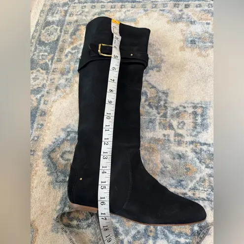 Chloé Chloe Black Suede knee Hig Buckle Boots Size 38/7.5